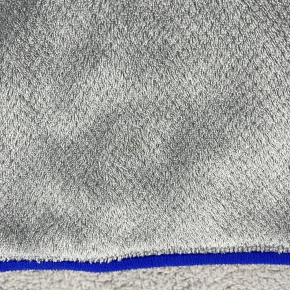 Patagonia gray & blue lined women’s fleece jacket pullover large kangaroo pocket - Picture 9 of 9